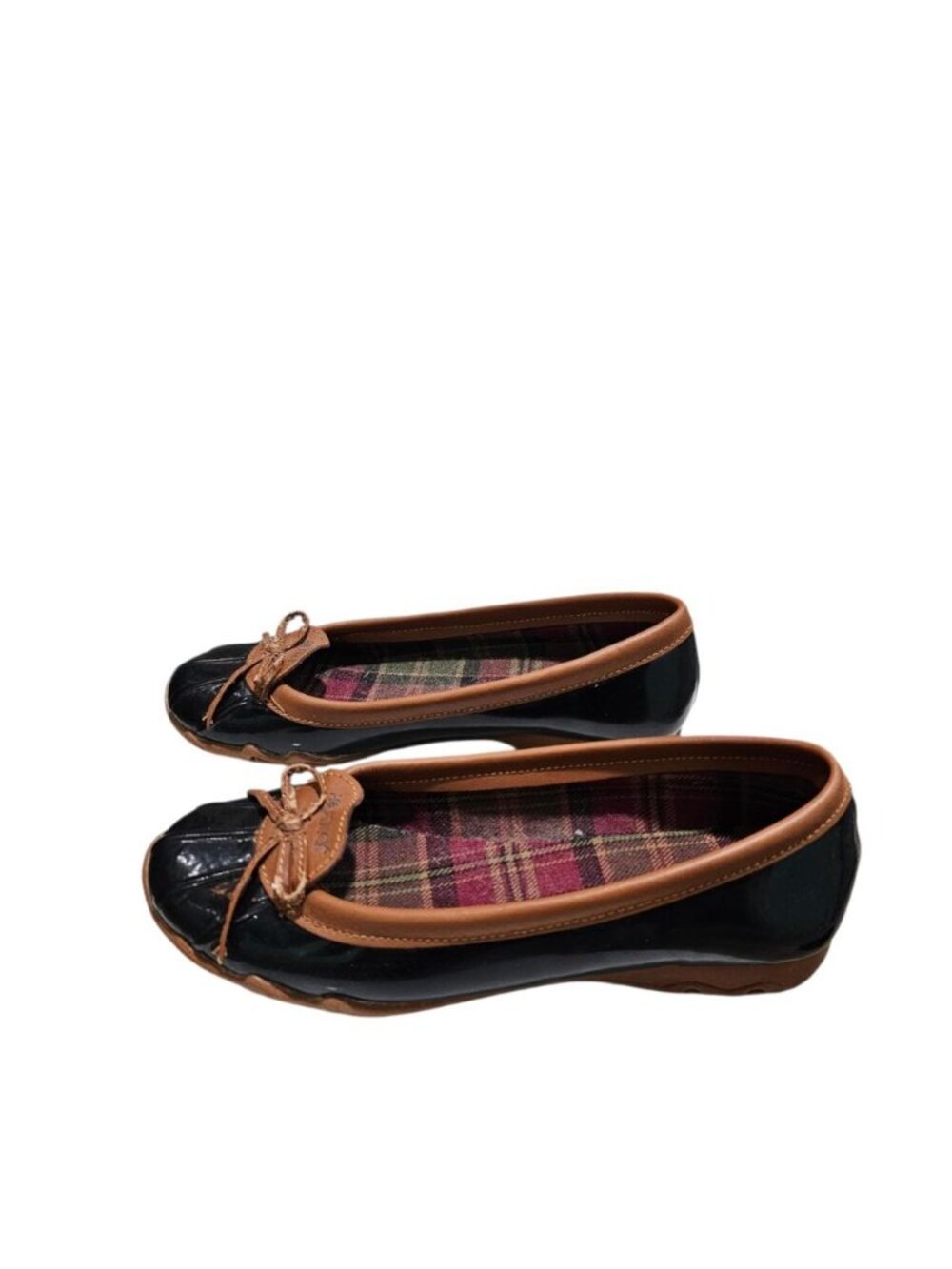Aquaduck Women 6.5M Duck Shoes Black Tan Plaid Archival Cottagecore Rare Iconic - Picture 3 of 7